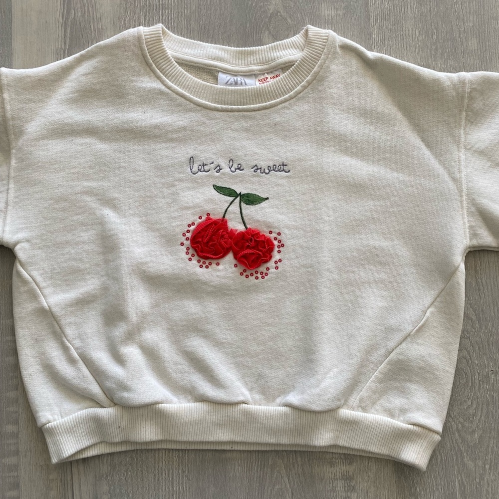 Zara tulle cherry sweatshirt for toddlers